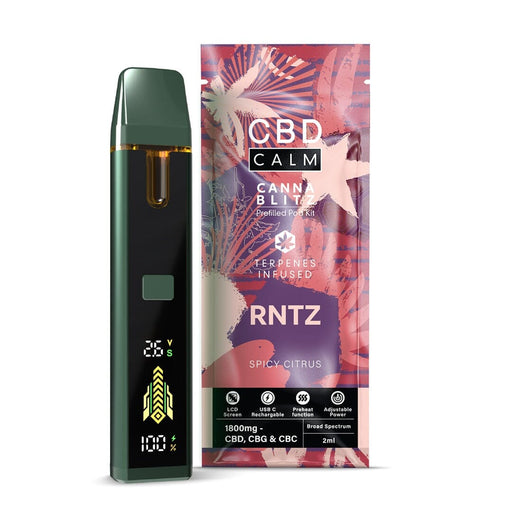 CBD Calm CANNABLITZ 1800mg Prefilled Vape Kit CBD Calm RNTZ 