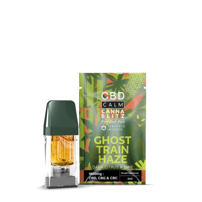 CBD Calm Cannablitz 1800mg Replacement Pod CBD Calm Ghost Train Haze 