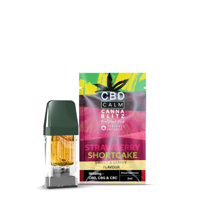 CBD Calm Cannablitz 1800mg Replacement Pod CBD Calm Strawberry Short Cake 