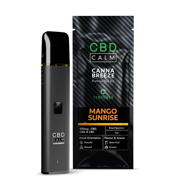 CBD Calm Cannabreeze 900mg CBD Vape Kit CBD Calm Mango Sunrise 