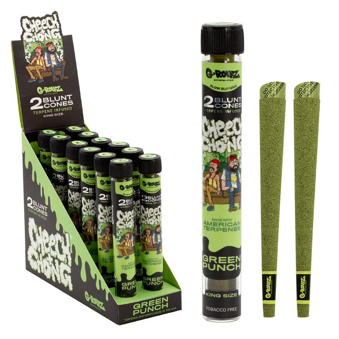 G-ROLLZ Blunt Cones - 12 Tubes Per Box - 24 Cones G-ROLLZ (Cheech & Chong) Green Punch 