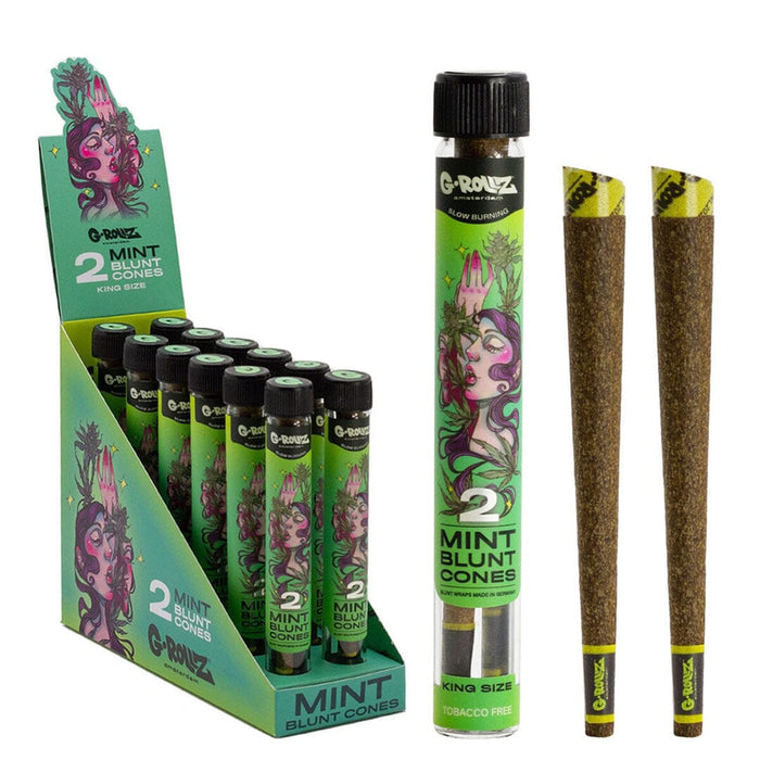 G-ROLLZ Blunt Cones - 12 Tubes Per Box - 24 Cones G-ROLLZ (Terpene) Mint 