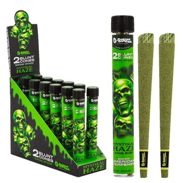 G-ROLLZ Blunt Cones - 12 Tubes Per Box - 24 Cones G-ROLLZ (Terpene) Mystikal Haze 