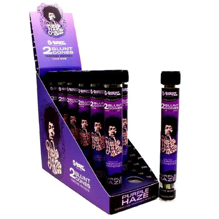 G-ROLLZ Blunt Cones - 12 Tubes Per Box - 24 Cones G-ROLLZ (Terpene) Purple Haze 