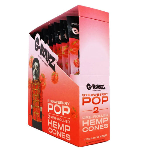 G-ROLLZ Pre-Rolled Hemp Cones - 12 Packs Per Box - 2 Cones Per Pack G-ROLLZ Strawberry Pop 