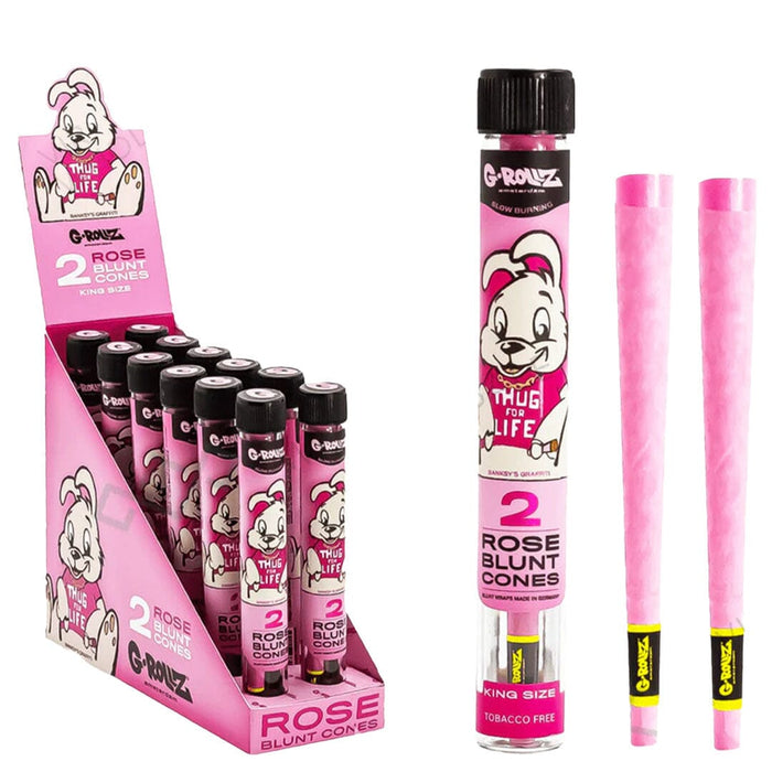 G-ROLLZ Blunt Cones - 12 Tubes Per Box - 24 Cones G-ROLLZ (Terpene) Rose Cones 