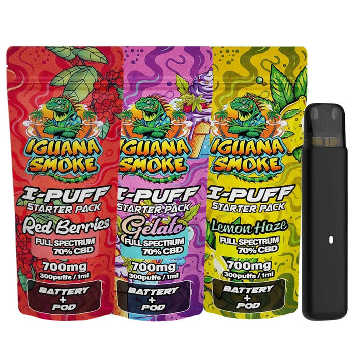 Iguana Smoke I-Puff 1ml CBD Vape Starter Pack (700mg)