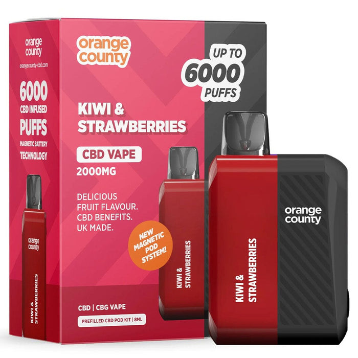 Orange County Prefilled CBD Pod Kit 2000mg 8ml Orange County Kiwi & Strawberry 