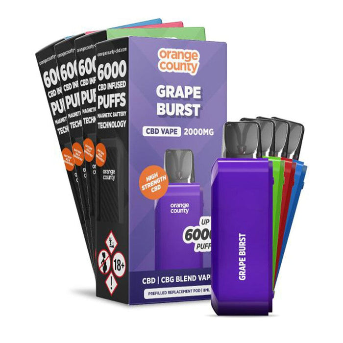 Orange County Prefilled CBD 2000mg 8ml Replacement Pods Orange County 