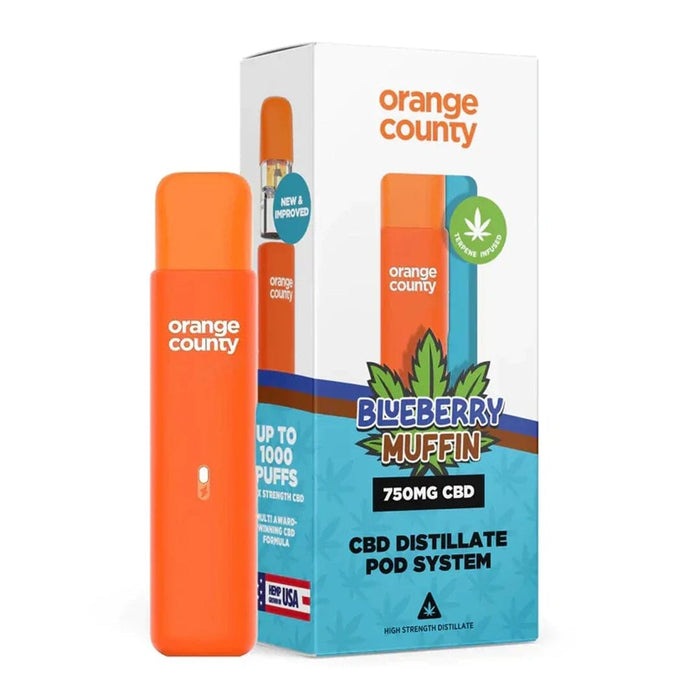 Orange County CBD Distillate Pod System 1ml Orange County Blueberry Muffin 