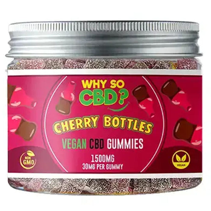 Why So CBD? 1500mg CBD Small Vegan Gummies Why So CBD Cherry Bottles 