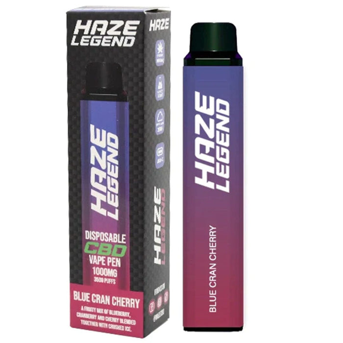 Haze Legend Disposable CBD Bar 1000mg 3500 puffs Haze CBD Bleu Cran Cherry 